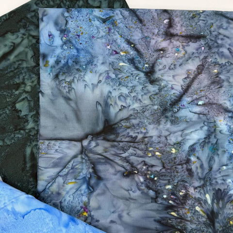Assorted 5 YARDS Batik Marbled Watercolors Batik Cotton Blue Black Fabric Five 1 Yards A152