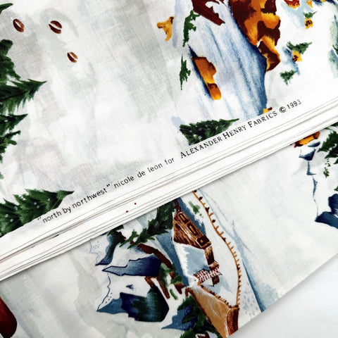 BTY OOP Alexander Henry North By Northwest 1993 Outdoorsy White Cotton Fabric