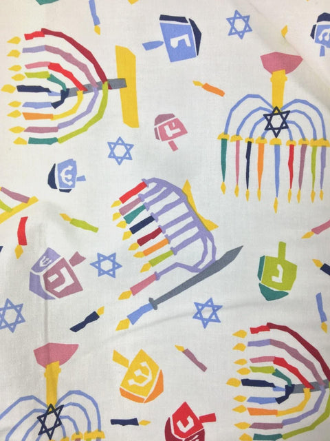 OOP Alexander Henry Days of Light Hanukkah White Cotton Fabric 1 Yard 5 In Remnant OOP125