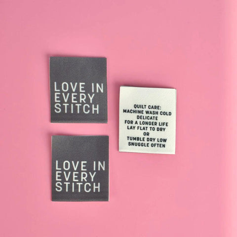 Kati Cupcake Sew In Quilt Labels Love in Every Stitch Grey Gray Pack of 3 KC264