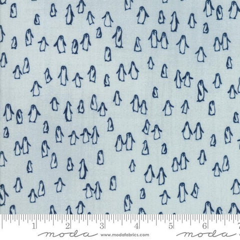 OOP Moda Wintertide Janet Clare Penguin Light Blue 1452-17 3 Yard Remnant OOP-165