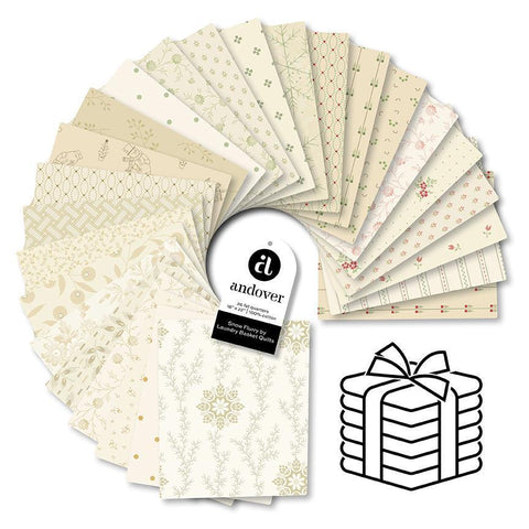 In Stock Andover Snow Flurry Cream Beige Tan Floral Edyta Sitar Laundry Basket Quilts LBQ 26 Fat Eighths F8 Fabric Bundle