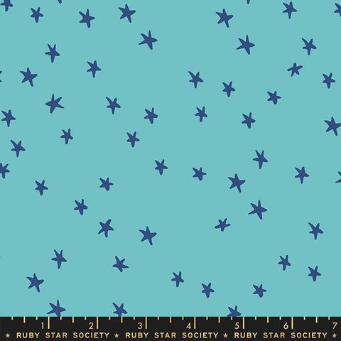 RSS Starry Navy Stars on Turquoise