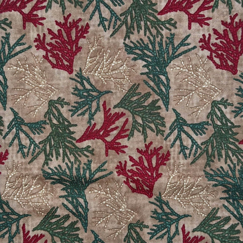 OOP Vintage Moda Winter at the Lodge Holly Taylor Brown Branch 47 Inch Remnant OOP-167