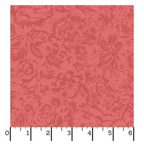 4 YARDS La Fleur Packed Tonal Red Floral Flannel Maywood Cotton Flannel Fabric 10993-R