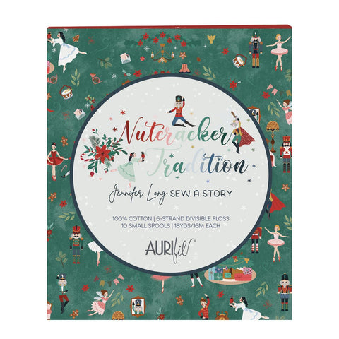 Aurifil Aurifloss Nutcracker Tradition by Jennifer Long 6 strand Floss Spool Cotton Embroidery Thread Set of 10 JL30NT10