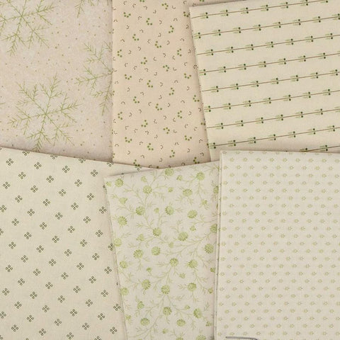 In Stock Andover Snow Flurry Edyta Sitar Laundry Basket Quilts LBQ Tan Cream 5 Inch Charm Square Fabric Bundle
