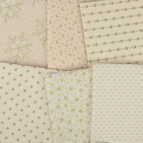 In Stock Andover Snow Flurry Cream Beige Tan Floral Edyta Sitar Laundry Basket Quilts LBQ 26 Fat Eighths F8 Fabric Bundle