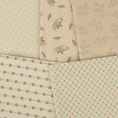 In Stock Andover Snow Flurry Cream Beige Tan Floral Edyta Sitar Laundry Basket Quilts LBQ 26 Fat Eighths F8 Fabric Bundle
