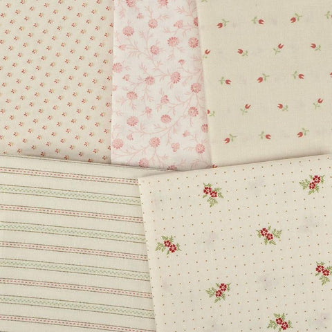 In Stock Andover Snow Flurry Cream Beige Tan Floral Edyta Sitar Laundry Basket Quilts LBQ 26 Fat Eighths F8 Fabric Bundle