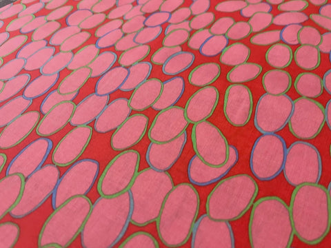 OOP Rowan Kaffe Fassett Brandon Mably Labels Hot Red Pink Fabric Fat Quarter PWBM045