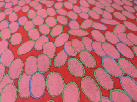 OOP Rowan Kaffe Fassett Brandon Mably Labels Hot Red Pink Fabric Fat Quarter PWBM045