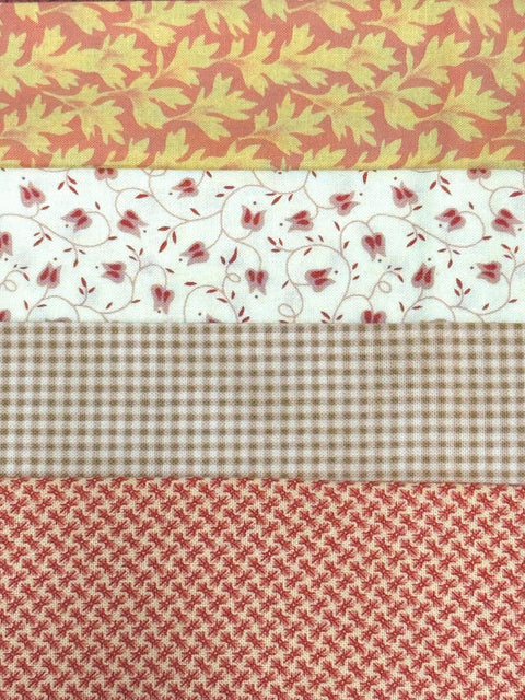 Civil War Reproduction Fabric 6 Inch Strips by 21/22 Pink Brown Cream 8 Piece Bundle G3