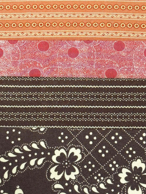 Civil War Reproduction Fabric 6 Inch Strips by 21/22 Red Blue Beige 8 Piece Bundle G22
