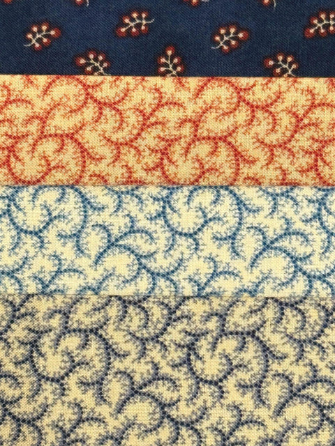 Civil War Reproduction Fabric 6 Inch Strips by 21/22 Blue Beige 8 Piece Bundle G31