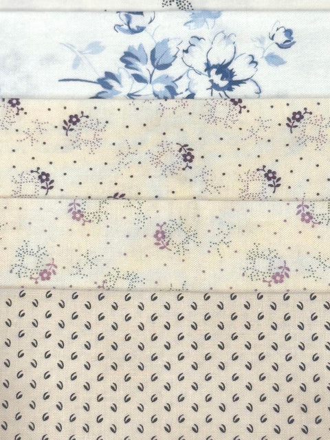 OOP Civil War Shirtings Reproduction Fabric 6 Inch Strips by 21/22 Blue Beige 8 Piece Bundle G38