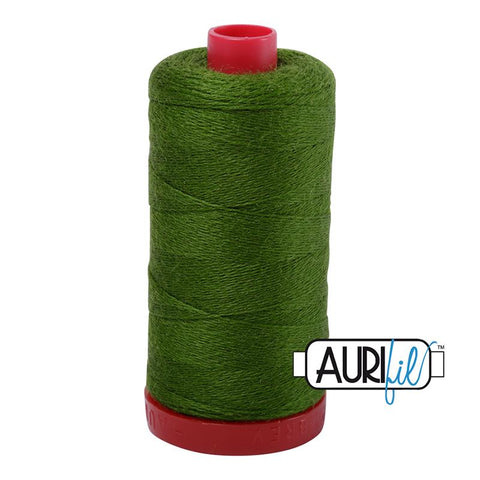 Aurifil LANA WOOL 8962 Chartreuse Green 12 Weight Wt 350 Meters 383 Yards Spool Quilt Wool Quilting Thread