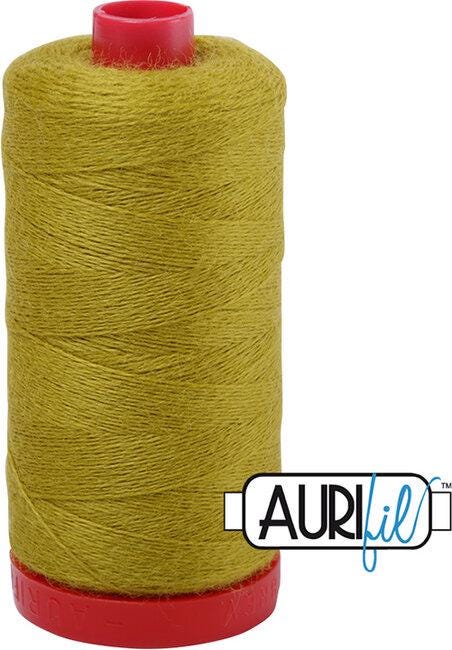 Aurifil LANA WOOL 8962 Electric Lime Green 12 Weight Wt 350 Meters 383 Yards Spool Quilt Wool Quilting Thread