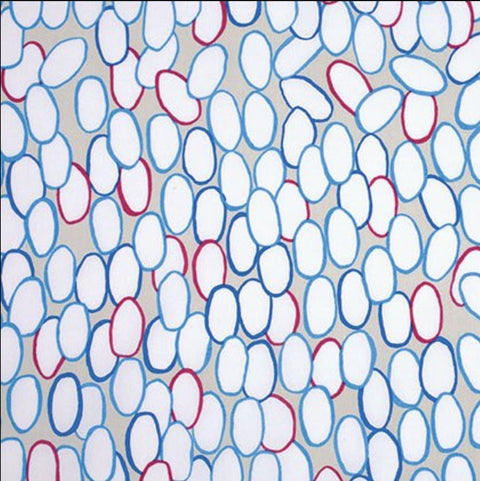 OOP Rowan Kaffe Fassett Brandon Mably Labels White Gray Fabric Half Yard PWBM045