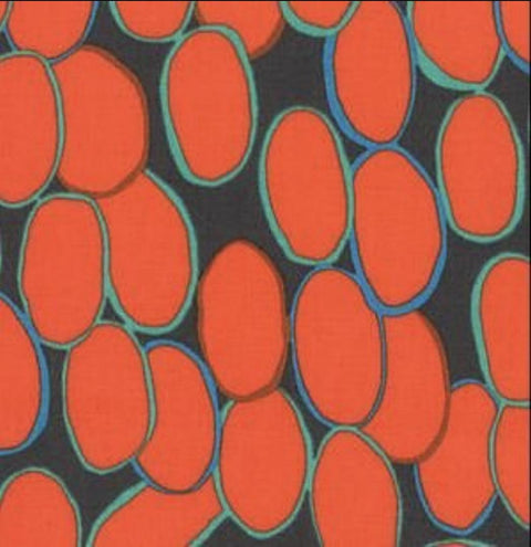 OOP Rowan Kaffe Fassett Brandon Mably Labels Tomato Red Black Fabric Half Yard PWBM045