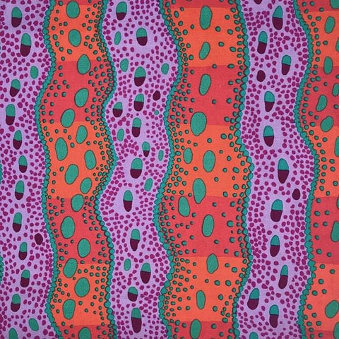 OOP Rowan Kaffe Fassett Brandon Mably Victoria Rust Orange Green Fabric Half Yard PWBM046