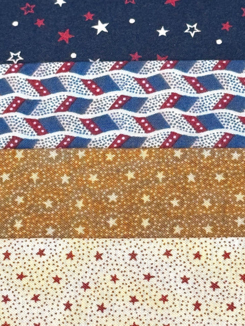 Civil War Reproduction Fabric 6 Inch Strips by 21/22 Blue Beige Brown 8 Piece Bundle G28