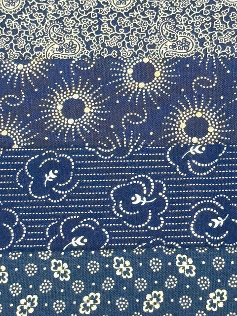 Civil War Reproduction Fabric 6 Inch Strips by 21/22 Blue Beige 8 Piece Bundle G29