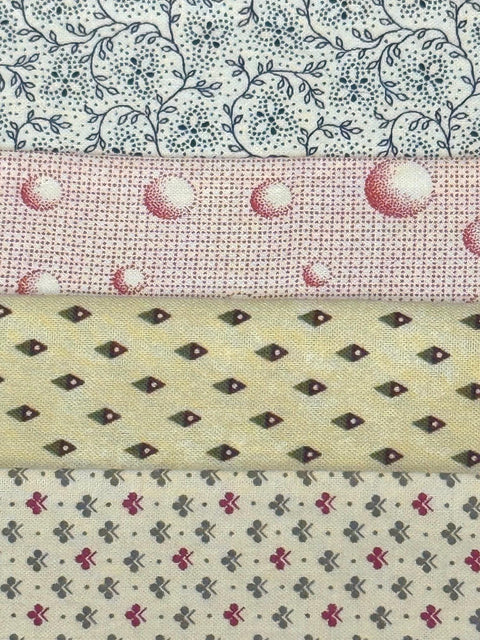OOP Civil War Shirtings Reproduction Fabric 6 Inch Strips by 21/22 Blue Beige 8 Piece Bundle G37