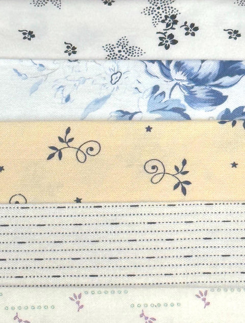 OOP Civil War Shirtings Reproduction Fabric 6 Inch Strips by 21/22 Blue Beige 8 Piece Bundle G41