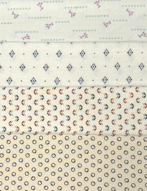 OOP Civil War Shirtings Reproduction Fabric 6 Inch Strips by 21/22 Blue Beige 8 Piece Bundle G41
