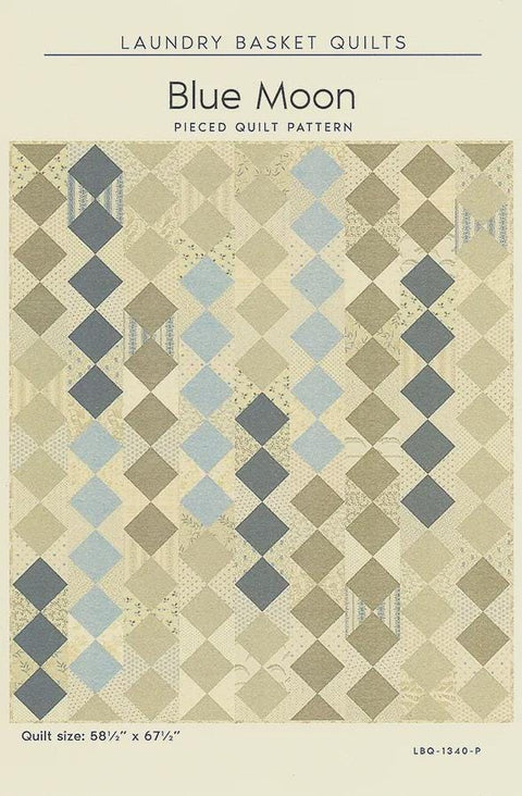 Laundry Basket Quilts LBQ Blue Moon Printed Quilt Pattern 58.5 x 67.5