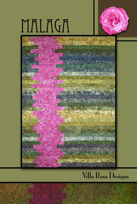 Villa Rosa Designs Malaga Jelly Roll Quilt Pattern Card 57 x 72