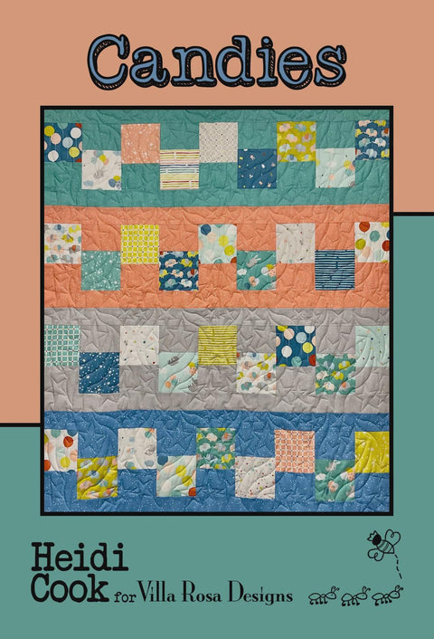 Villa Rosa Designs Candies Charm Square Friendly Baby Quilt Pattern Card 41 x 46