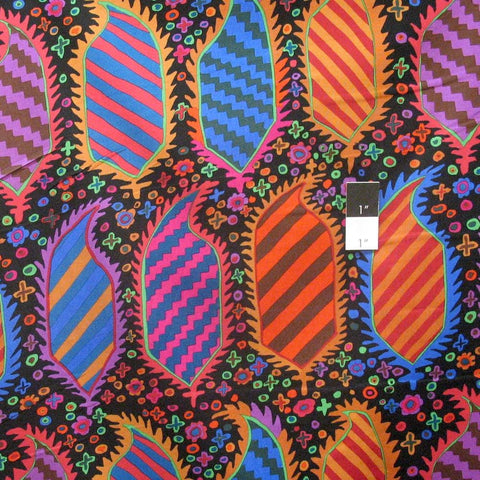 OOP Rowan Kaffe Fassett Striped Heraldic Black Blue Pink Cotton Fat Quarter PWGP153