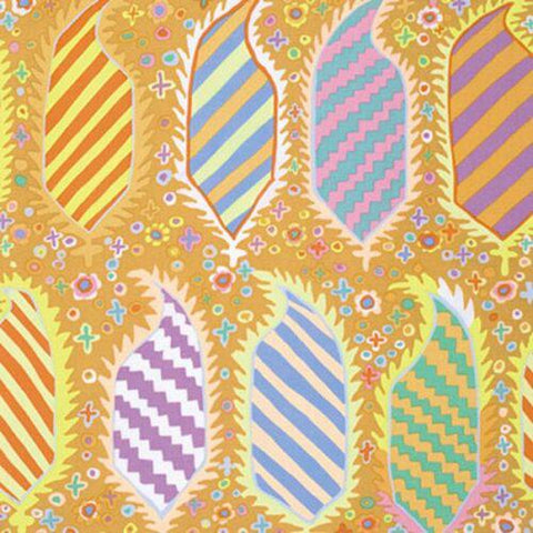 OOP Rowan Kaffe Fassett Striped Heraldic Gold Yellow Blue Pink Cotton Fat Quarter PWGP153