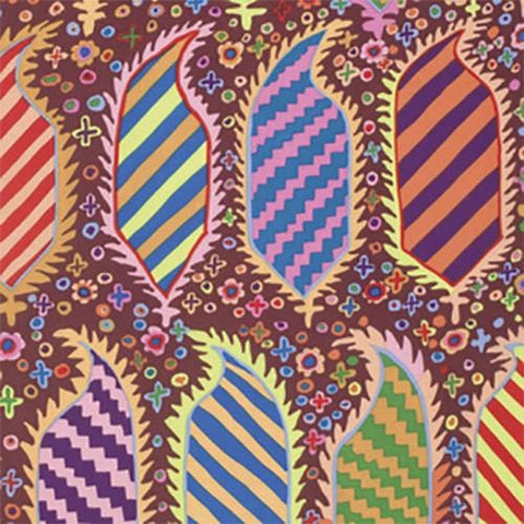 OOP Rowan Kaffe Fassett Striped Heraldic Maroon Red Yellow Pink Cotton Half Yard PWGP153