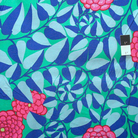 OOP Rowan Kaffe Fassett Vine Emerald Blue Green Pink Floral Cotton Fat Quarter PWGP151