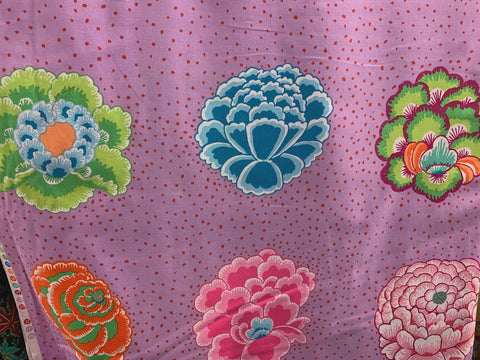 OOP Rowan Kaffe Fassett Corsage Flowers Lavender Floral Cotton Fabric 31 Inch PRECUT PWGP149