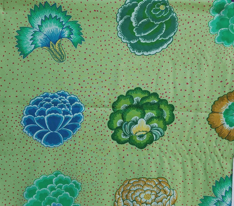 OOP Rowan Kaffe Fassett Spring Corsage Flowers Green Floral Cotton Fabric 31 Inch PRECUT PWGP149