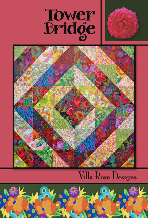 Villa Rosa Designs Tower Bridge Fat Sixth Layer Cake Friendly Quilt Pattern Card 54 x 54