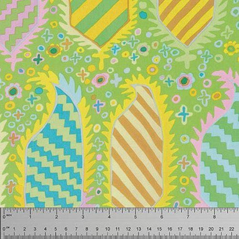 OOP Rowan Kaffe Fassett Striped Heraldic Green Blue Pink Cotton Half Yard PWGP153