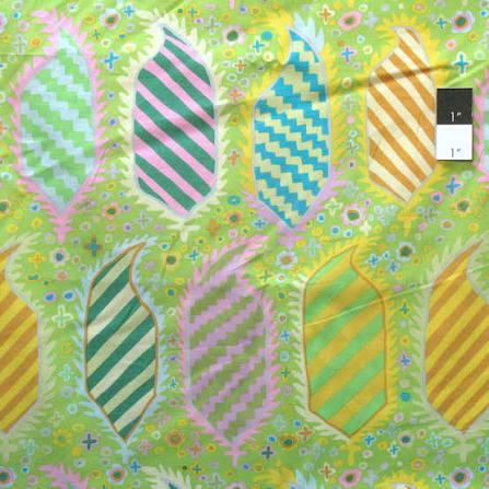 OOP Rowan Kaffe Fassett Striped Heraldic Green Blue Pink Cotton Half Yard PWGP153
