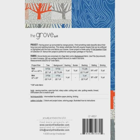 Carolyn Friedlander The Grove Foundation Paper Pieced FPP Printed Mini Quilt Pattern 32 x 46