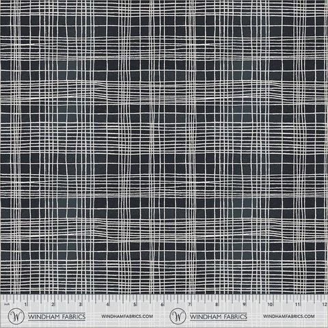 BTY The FLANNEL One Windham String Theory Plaid Space Tunnel Black 54932F-28
