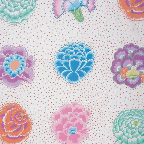 OOP Rowan Kaffe Fassett Spring Corsage Flowers White Pastel Floral Cotton Fabric 31 Inch PRECUT PWGP149