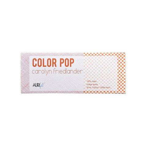 Aurifil Color POP by Carolyn Friedlander Mako Cotton 50 Weight Wt Pink Orange Blue Spool Quilting Thread Set of 6 CF50CP6