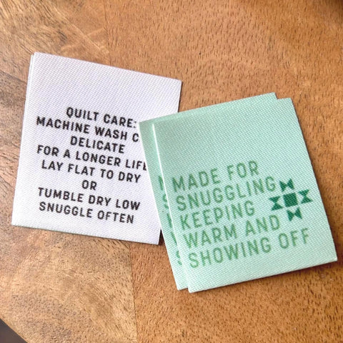Kati Cupcake Sew In Quilt Labels Made for Snuggling Green Printed Pack of 3 KC255