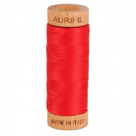 Aurifil RED CORAL Color Builder Red Orange Scarlet Red work 80 Weight Wt Cotton 300y 274m Mako Thread Set of 3 Spools 2250 2260 2460