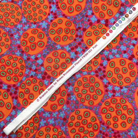 OOP Rowan Kaffe Fassett Brandon Mably Pods Rose Pink Orange Floral Fabric Fat Quarter PWBM054
