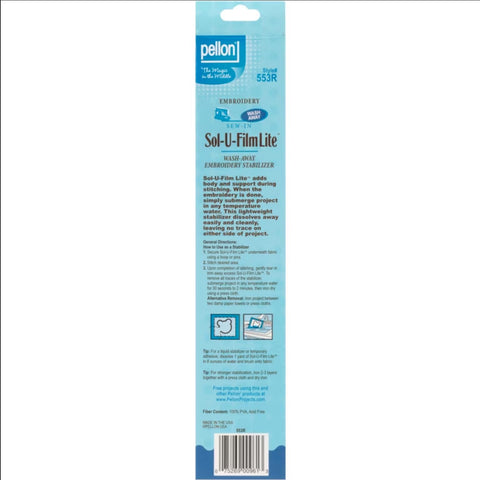 Pellon 553R Sol-U-Film Lite Sew In Stabilizer 12 Inch x 9 yard Boxed Roll
